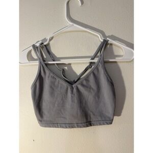 For‎ Love And Lemons Women's Eva Ribbed Cropped Tank Bralette Size S Dove Gray